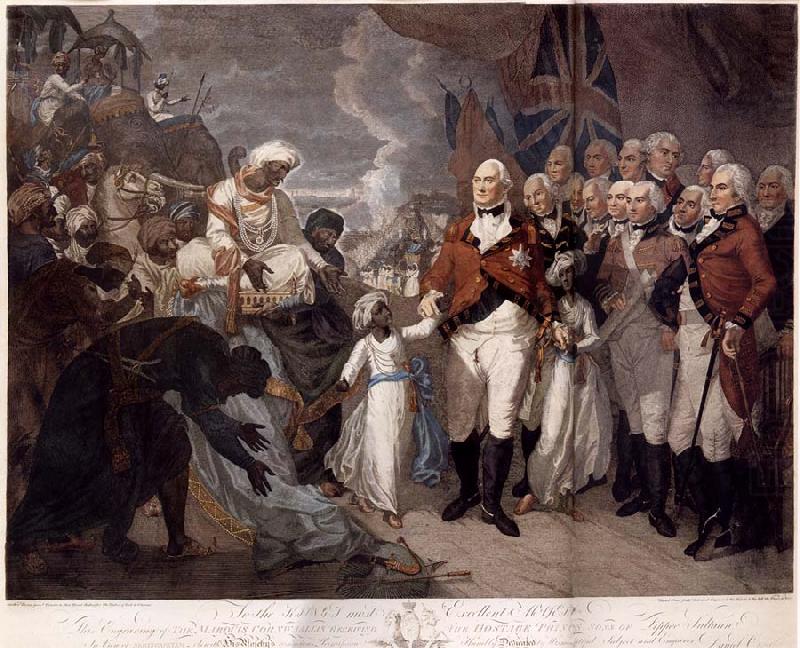 Lord Cornwallis Receiving the Sons of Tipu Sultan as Hostages, Daniel Orme